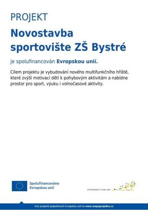 SZIF Novostavba sportoviště ZŠ Bystré